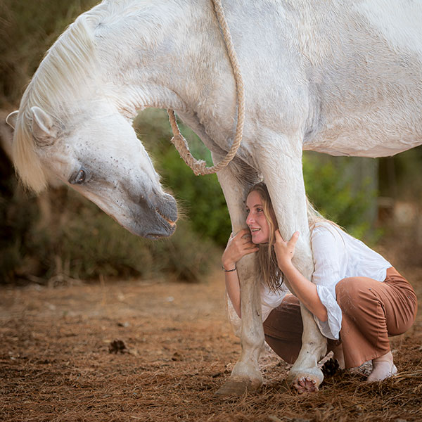 Chica jugando con Caballo